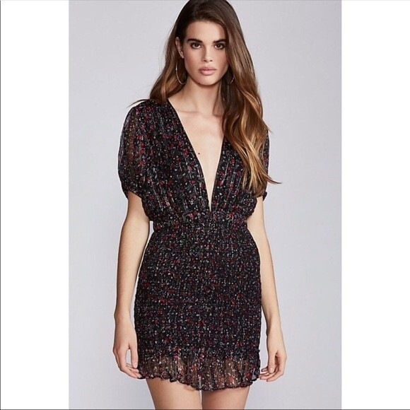 Free People Baby Love Smocked Bodycon Black Dress - Picture 1 of 15